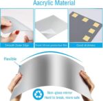 Two rectangular 16x12 inch DARENYI acrylic mirror sheets with adhesive backing, reflecting a room interior.