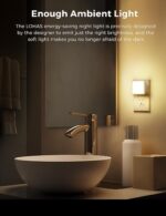 Two L LOHAS LED square plug-in night lights with a glossy white finish, emitting a soft glow.