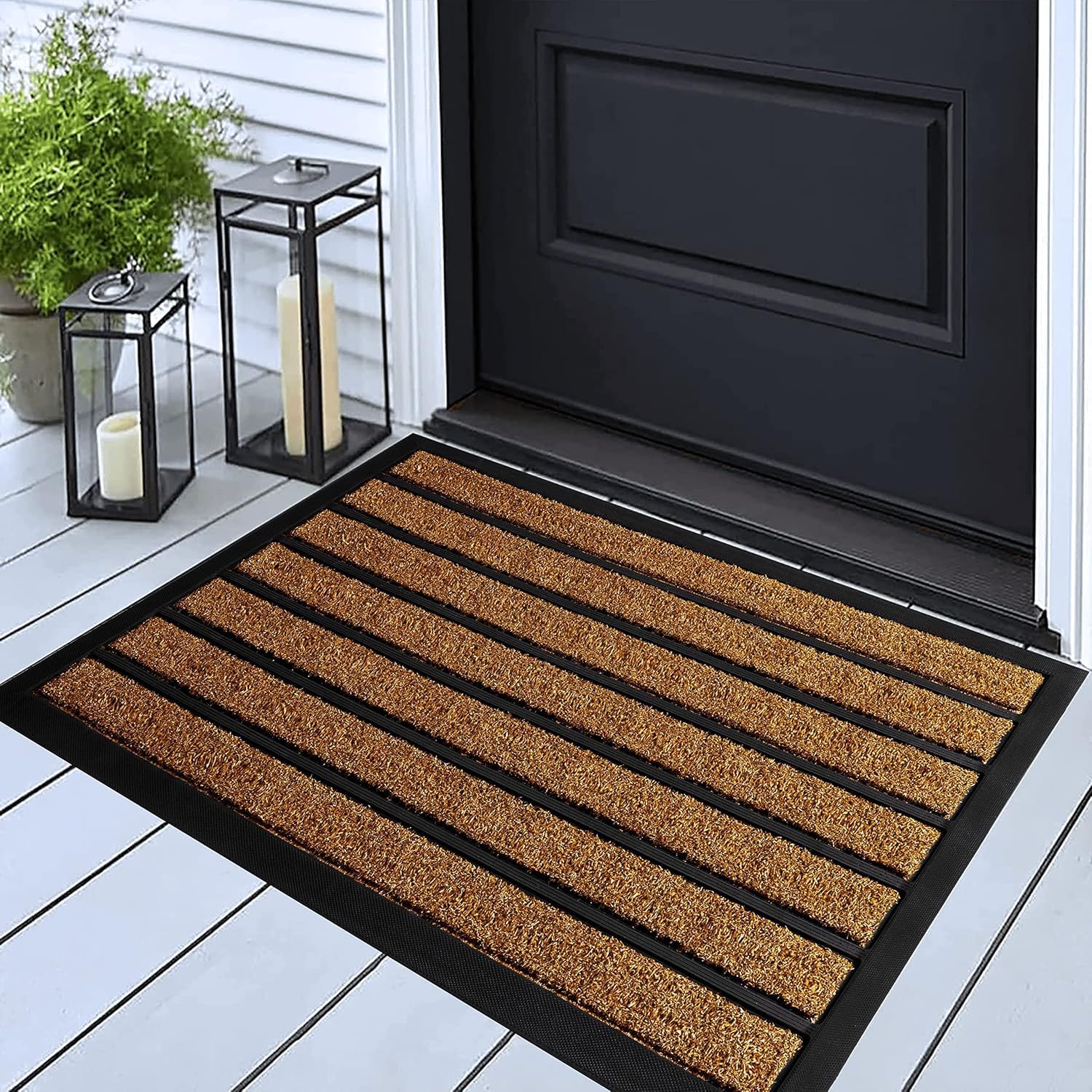 Dirt-Trapping Outdoor Doormat, 30 x 17 inch, Brown