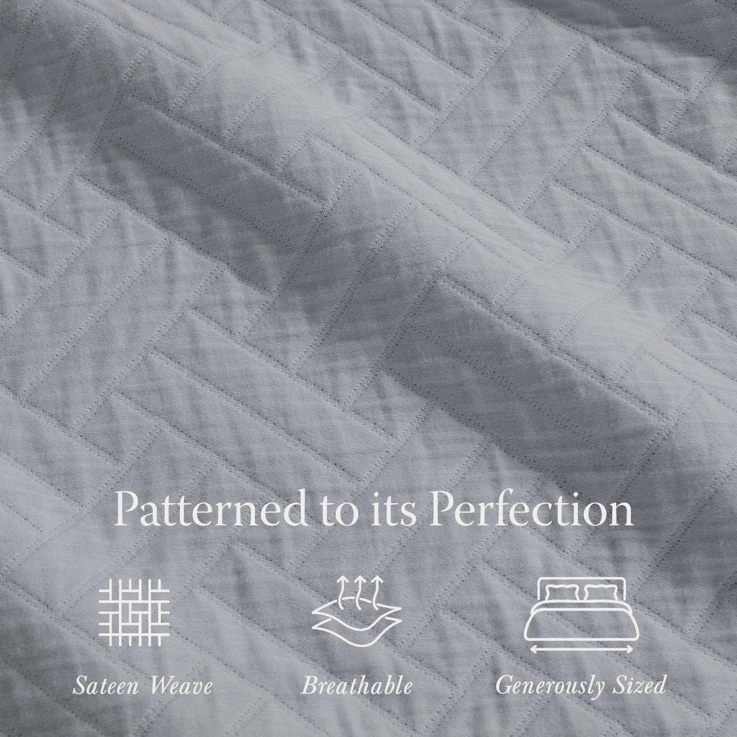 Jacquard Cotton Twin Coverlet, 68 x 90 inch, Grey