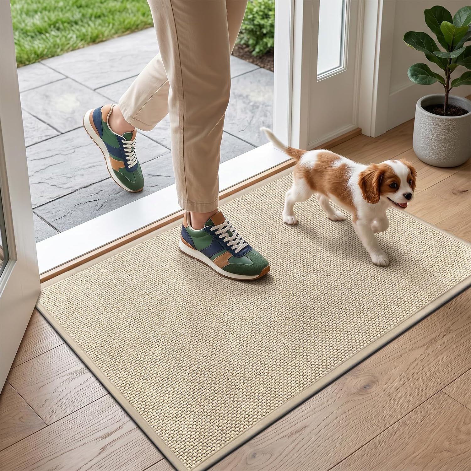 Non-Slip Indoor Doormat with Rubber Backing, 17 x 29 inch
